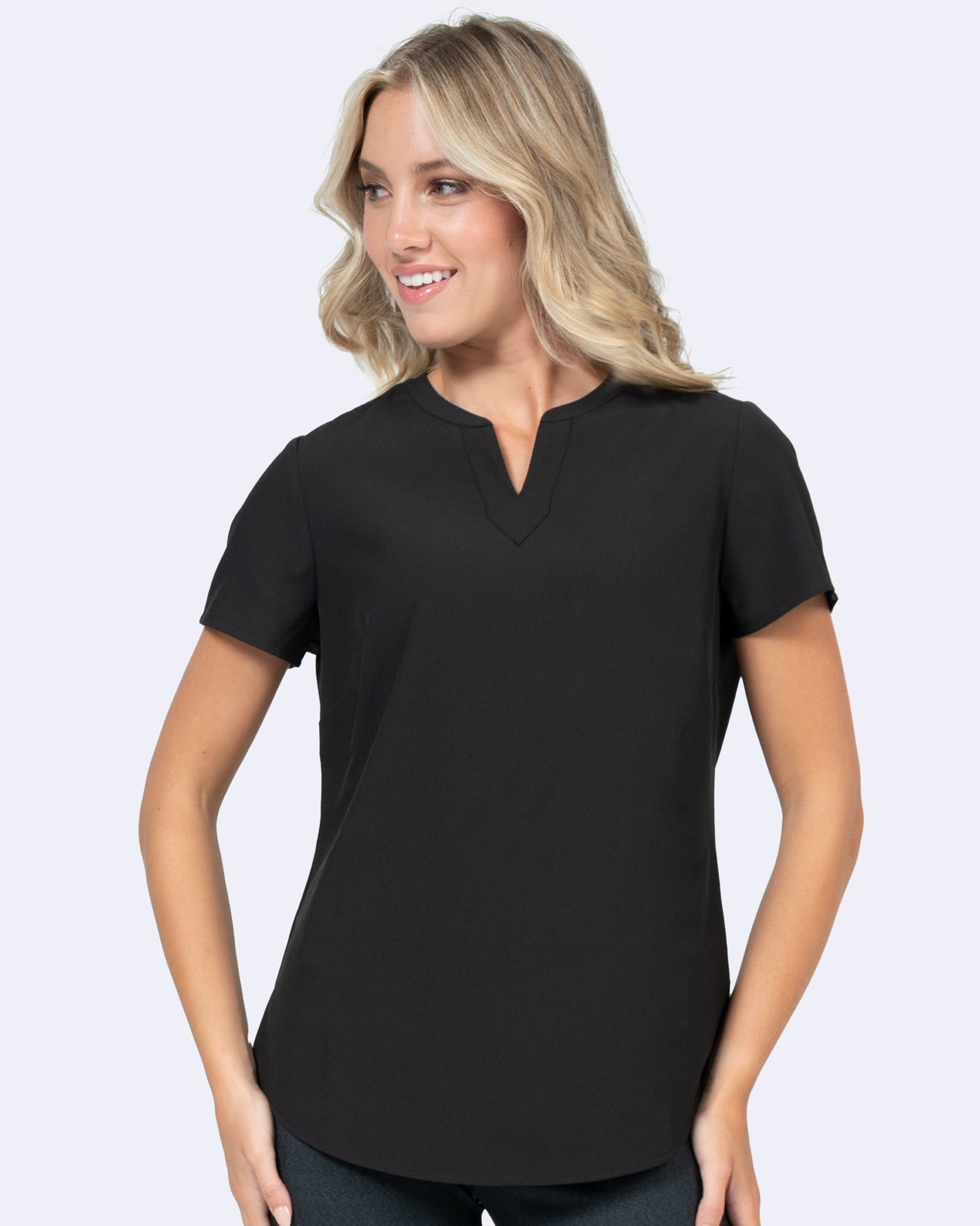 Notch Neck Stretch Blouse (1096)