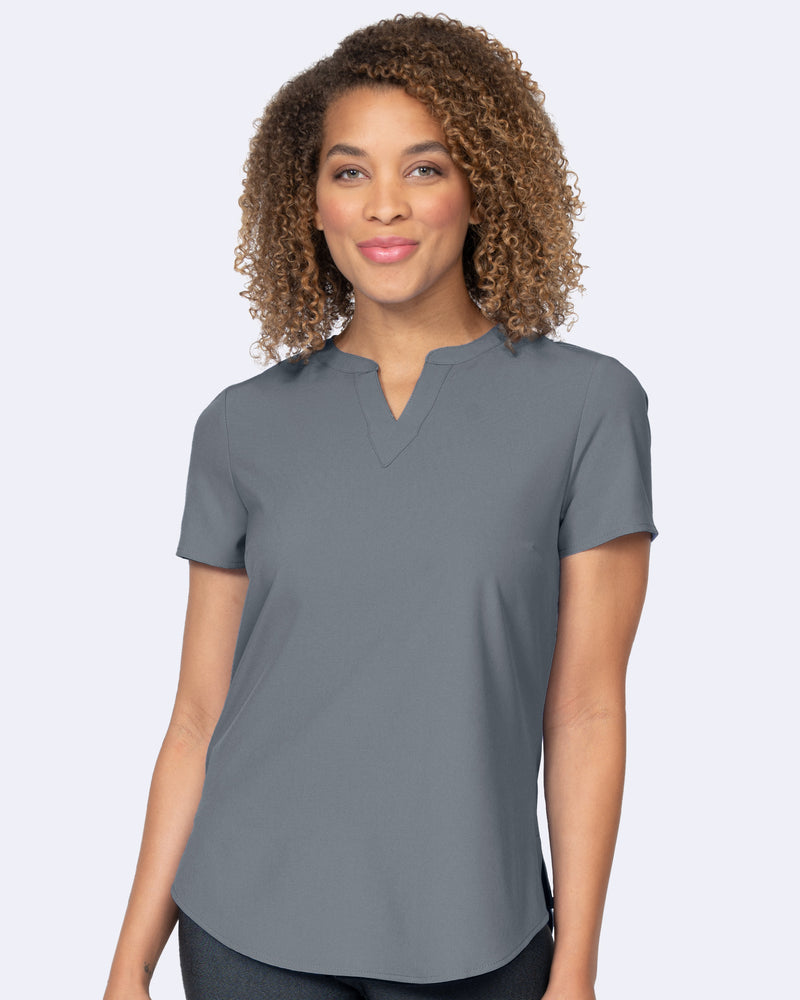 Notch Neck Stretch Blouse (1096)