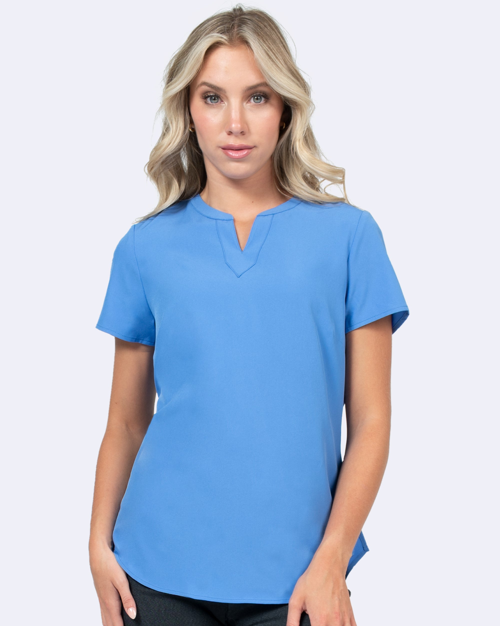 Notch Neck Stretch Blouse (1096)