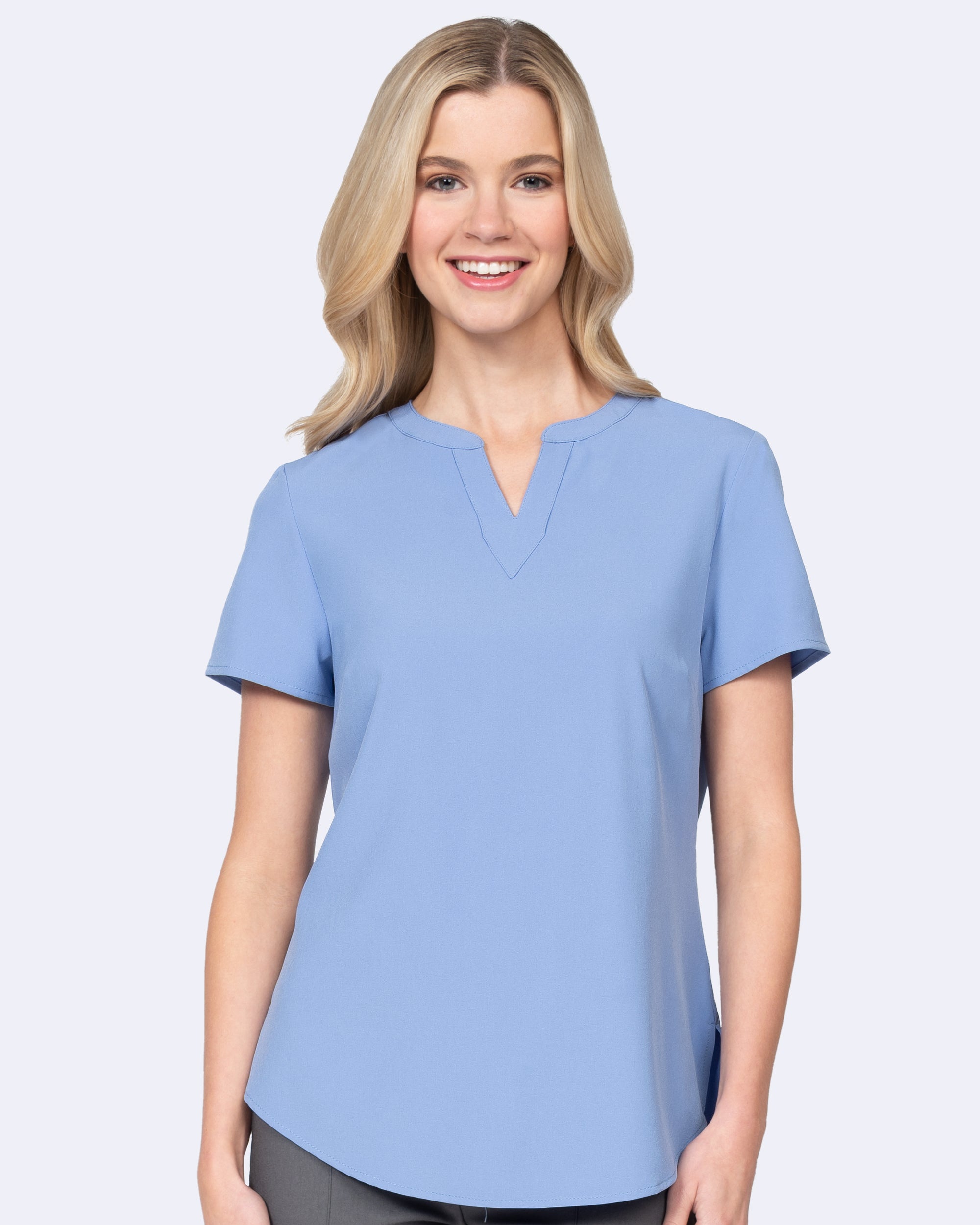 Notch Neck Stretch Blouse (1096)