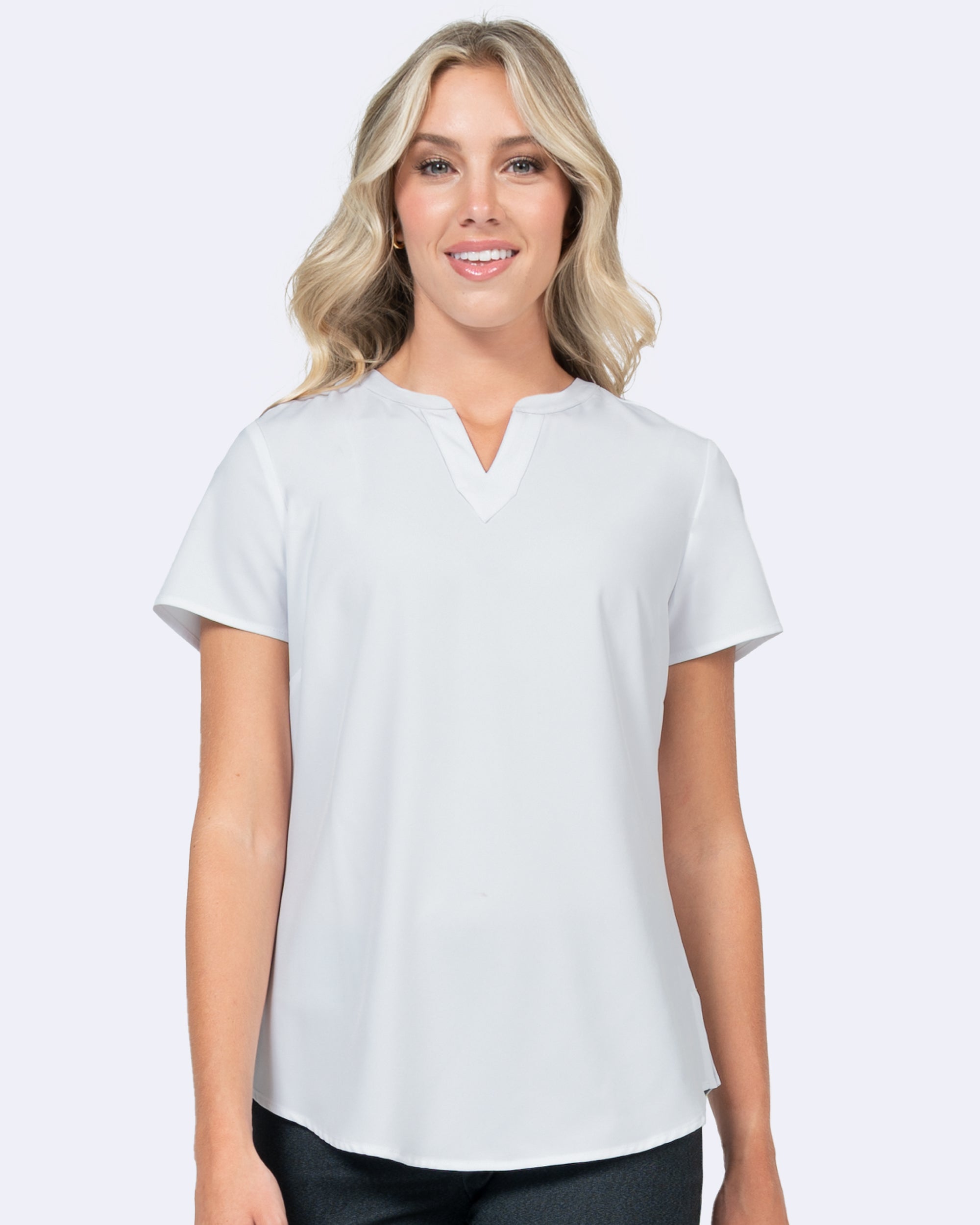 Notch Neck Stretch Blouse (1096)