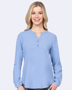Stretch Blouse with 3/4 Roll Sleeves (1035)