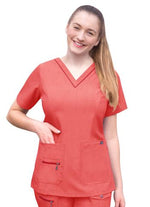 Women's Elevated V-Neck Scrub Top - Heather Collection (4212)